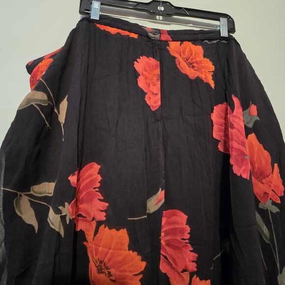 Vtg 90s Y2K Dark Floral Skirt NWT Women Plus 3X Black Red Whimsigoth Grunge Goth - Picture 8 of 15